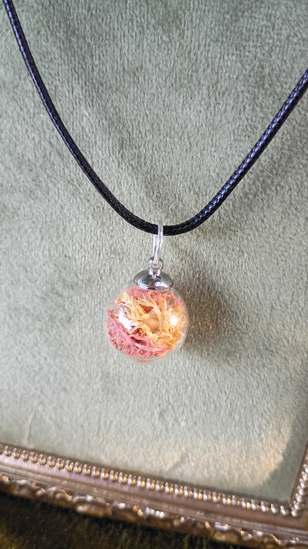 Hippie Moss Glass Orb Jewelry