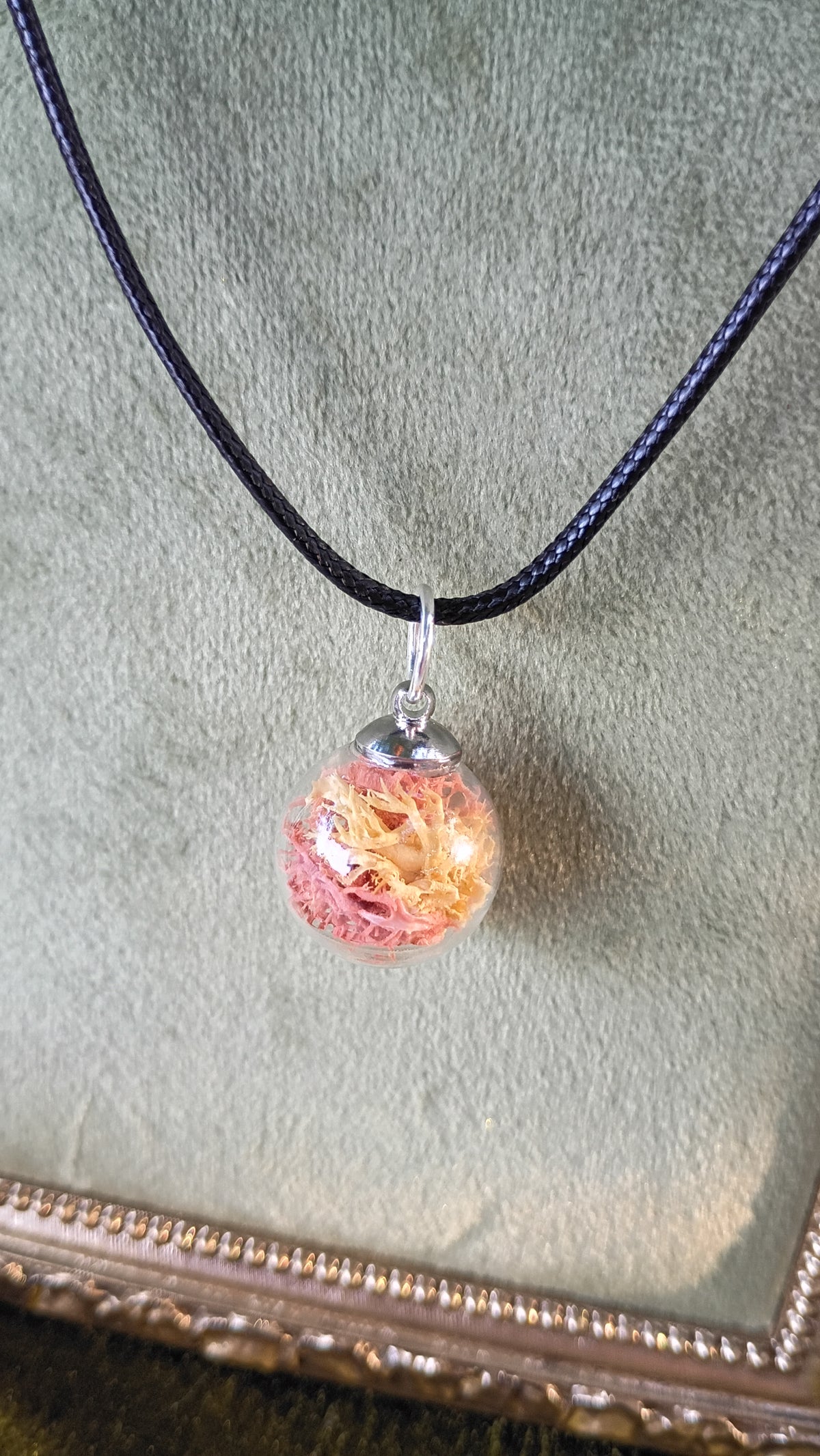 Hippie Moss Glass Orb Jewelry