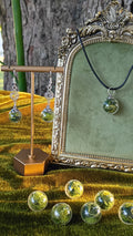 Green Moss Glass Orb Jewelry