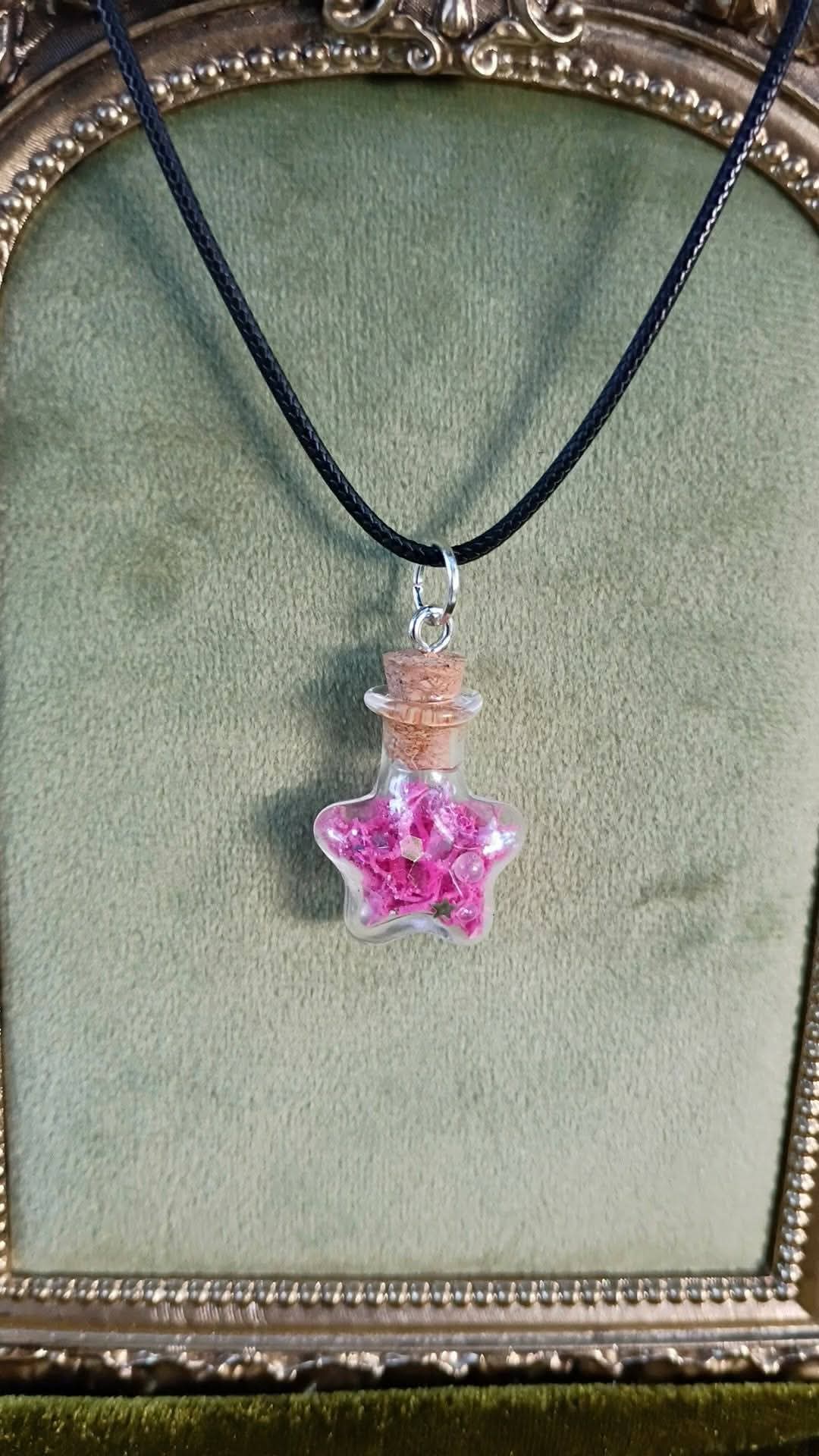 ✨ Pink Mossy Star Pendant ✨