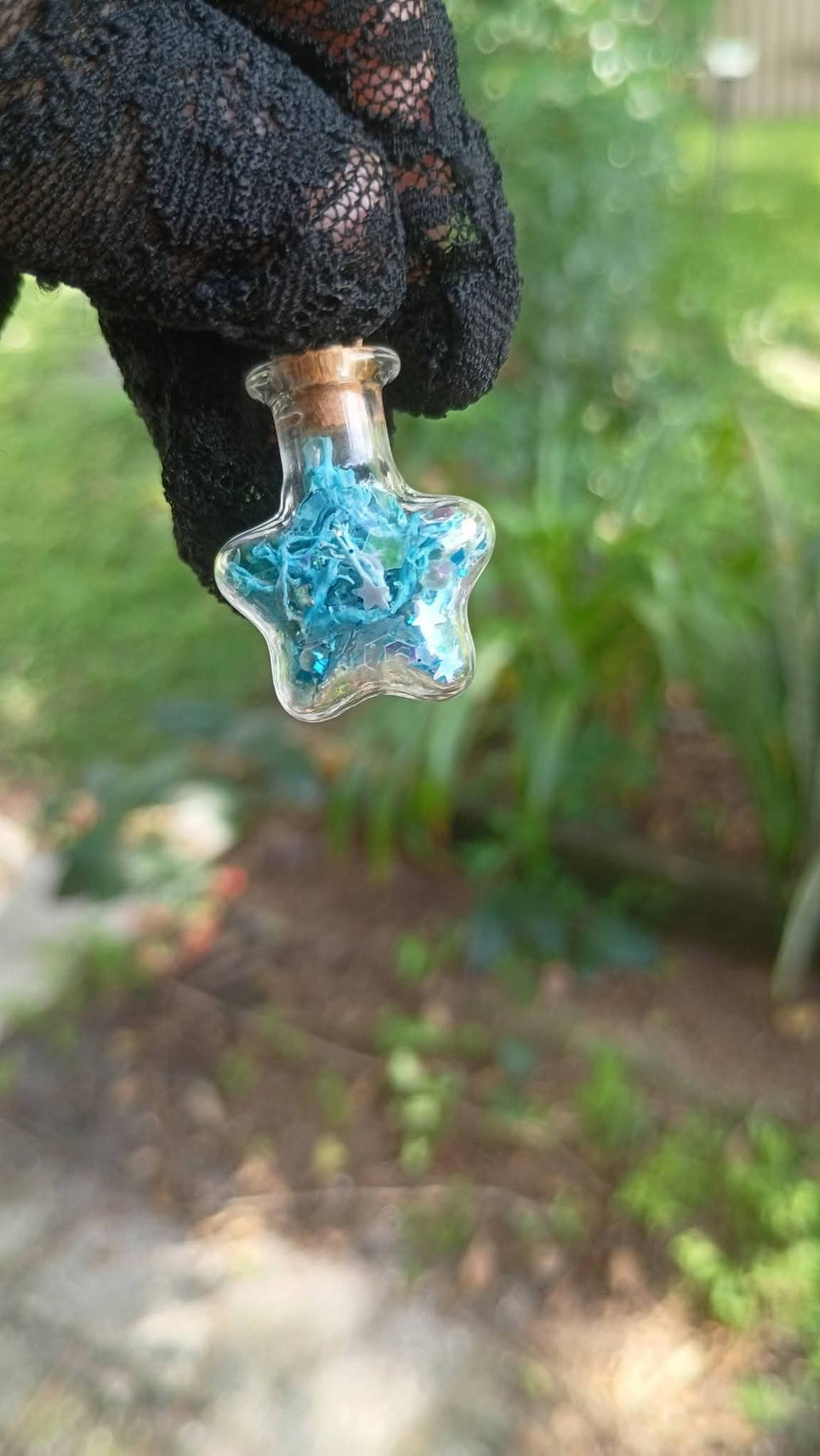 Blue Mossy Star Pendant ✨