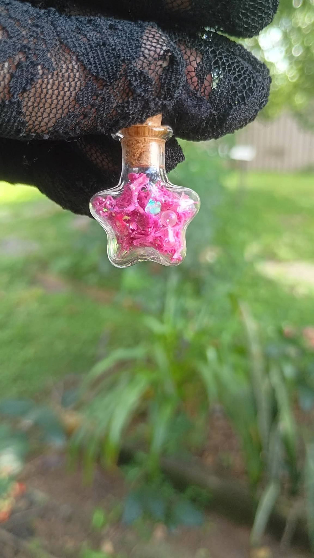 ✨ Pink Mossy Star Pendant ✨