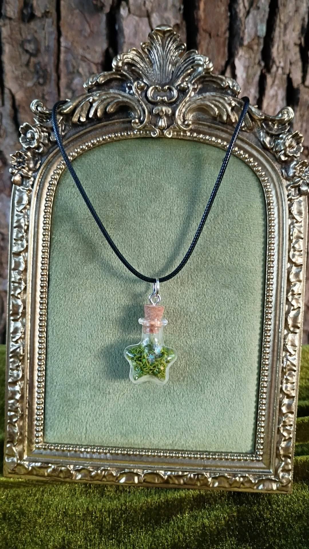 Green Mossy Star Pendant ✨