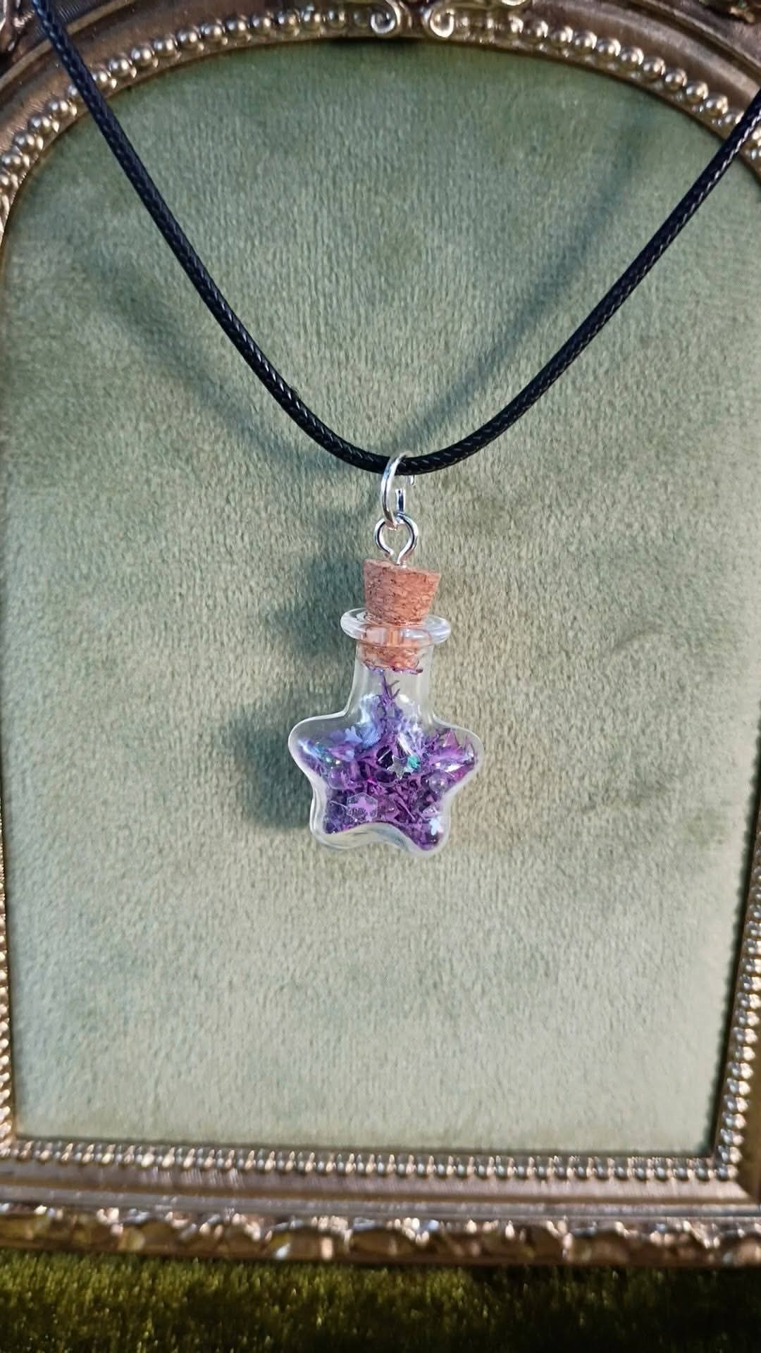Purple Mossy Star Pendant✨