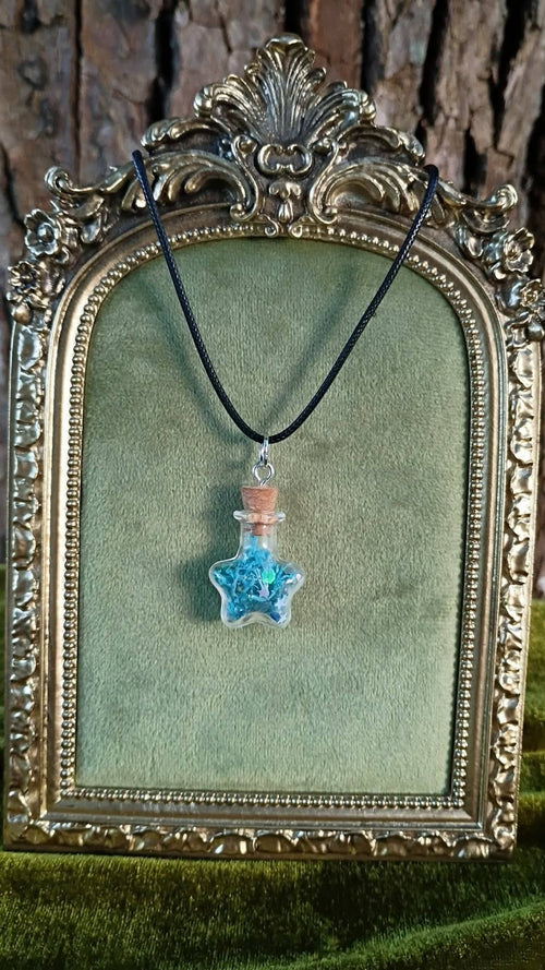 Blue Mossy Star Pendant ✨