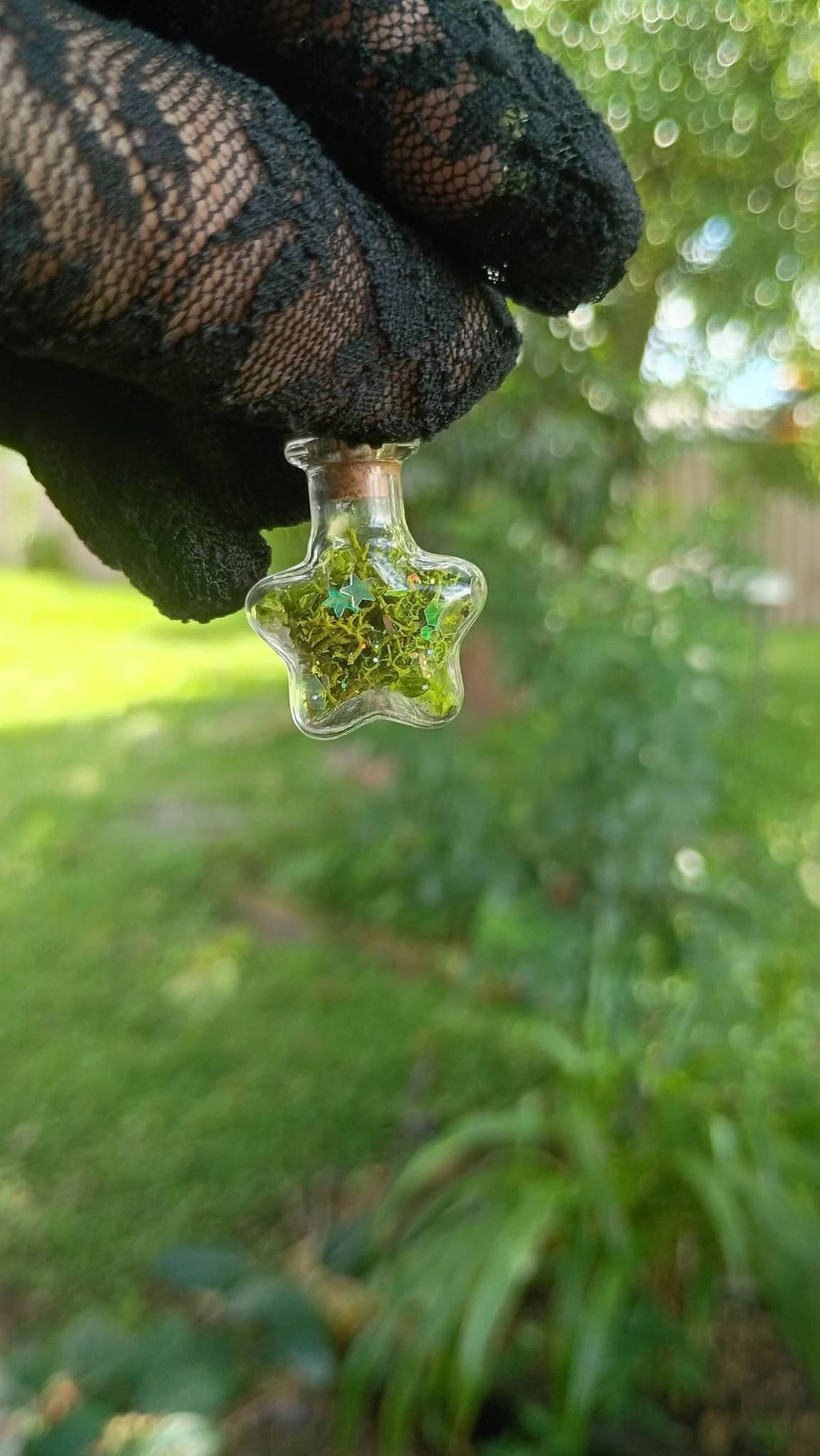 Green Mossy Star Pendant ✨